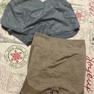 Gray and Blue gym shorts